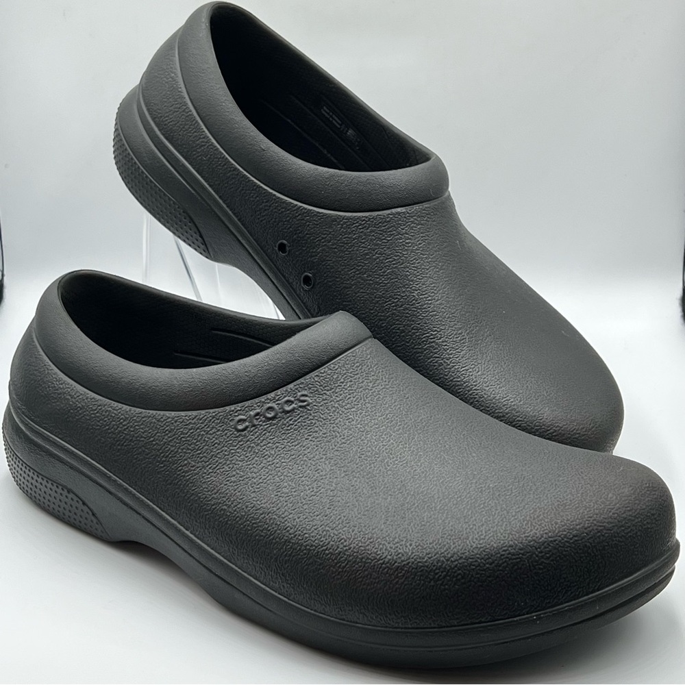 Crocs at Work Unisex Black Rubber Slip Resistant On the Clock Clog Shoe  M7/W9